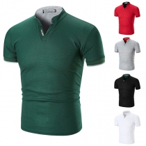 Casual  V-neck Short Sleeve Shirt for Men