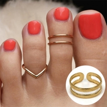 Simple Double Layer Feet Open Ring