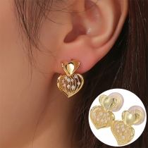 Cute Heart Shape Rhinestone Ear Clip