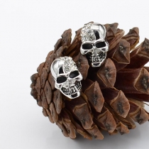 Punk Fashion Rhinestone Skull Earrings