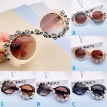 Fashion Gradient Color Rhinestone Sunglasses