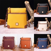 Fashion Contrast Color Zipper Backpack