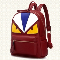 Cartoon Style Contrast Color Backpack Travelling School Bag