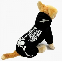 Punk Fashion Luminous Skeleton Print  Pet Clothes for Halloween