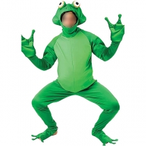Frog Prince Costume for Men, Novelty Frog Shape Jumpsuit, Adult Animal Party Outfit for Halloween