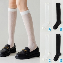 Comfortable Thin Semi-through Breathable Socks for Women