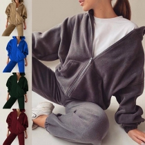 Fashion Two-piece Set Consist of Hooded Jacket of Sweatpants