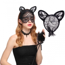 Fashion Lace Headband with Cat Ear and Face Mask