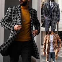 Street Fashion Contrast Color Notch Lapel Long Sleeve Jacket for Men