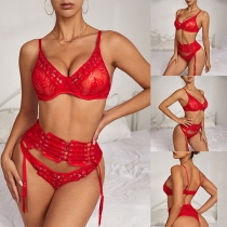 Sexy Lace-up Three-piece Set Lingerie Set