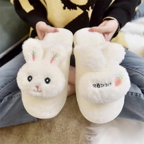 Cute Cartoon Rabbit Shape Warm Plush Slipper