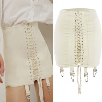 Street Fashion Lace-up Buckle Pencil Skirts