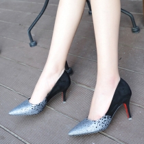 Fashion Pointed Toe Contrast Color Stiletto Wedding Shoes
