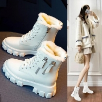Fashion Plush Lined Ankle Boots