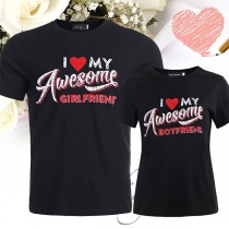 I love MY Awesome --Letter Printed Shirt for Lover