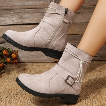 Fashion Side Zipper Ankle Boots