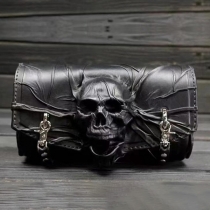 Vintage Skull Pattern Chain Waist Bag for Men for Halloween