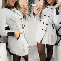 Vintage Double-breasted Thin Duffle Jacket for Women