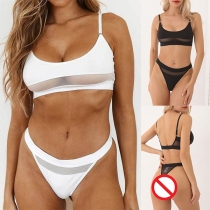 Sexy Gauze Spliced Two-piece Lingerie Set
