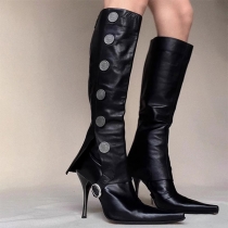 Street Fashion Detachable Pointed-toe High-heeled Boots