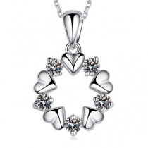 Elegant Rhinestone Heart Pendant Necklace