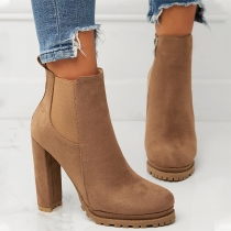 Fashion Block Heeled Ankle Boots