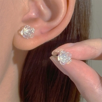 Fresh Style Clear Camellia Flower Ear Threaders Earrings