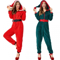 Fashion Plush Hooded Jumpsuit for Christmas/Cosplay