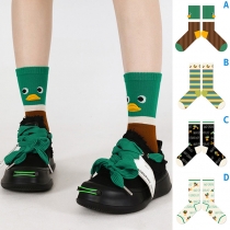 Cute Duck Printed Socks -2 Pairs/Set