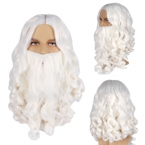 Santa Beard Wigs and Long White Wavy Wig for Festive Costumes
