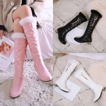 Street Fashion Plush Lined Tassel Artificial Leather PU Boots for Children