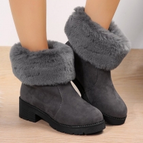 Fashion Plush Lined Warm Ankle Snow Boots