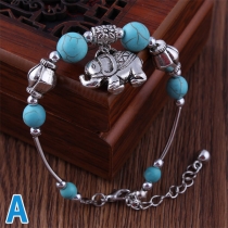Retro Elephant/Owl/Cross Pendant Adjustable Bracelet