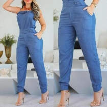 Fashion Two-piece Set Consist of Cami Shirt and High-rise Pants