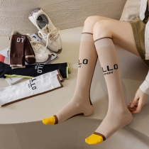 Stylish Contrast Color Letter Printed Socks for Women-2 Pairs/Set