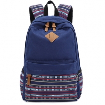 Fashion Contrast Color Print Casual Canvals Backpack