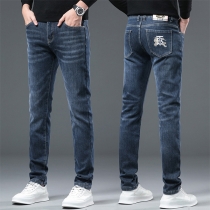 Fashion Warm Lined Straight Cut Denim Jeans for Men