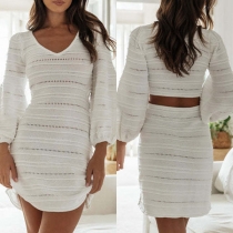 Sexy Hollow Out V-neck Back Cutout Mini Dress