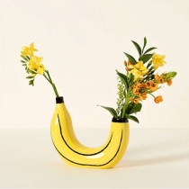 Stylish Decorative Resin Banana Shape Flower Vase