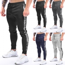 Casual Drawstring Side Printed Sweatpants for Men