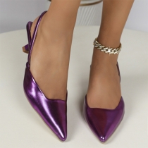 Fashion Bright Color Pointed-toe Kitten Heels Shoes