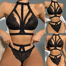 Sexy Hollow Out Lace Two-piece Lingerie Set