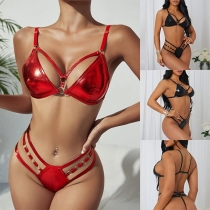 Sexy O-ring Cutout Two-piece Lingerie Set