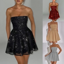 Sexy Bling-bling Strapless Party Dress