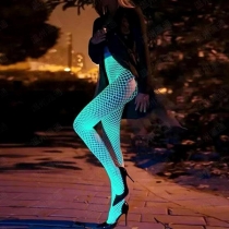 Luminescent Fishnet Thigh High Stockings