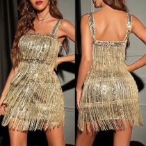 Fashion Bling-bling Sequined Tassle Party Dress