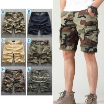 Street Fashion Multi-pockets Camouflage Printed Shorts for Men