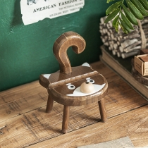 Cute Shiba Inu Phone Stand - Creative Desktop Wooden Cartoon Stool Support Rack