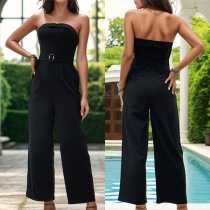 Sexy Strapless Straight-cut Jumpsuit