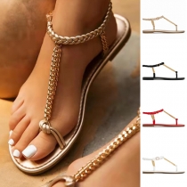 Fashion Chain T-string Sandals
